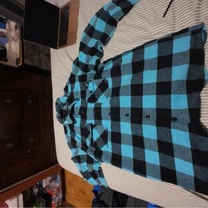 Dickies Blue and Black Plaid Men's Shirt